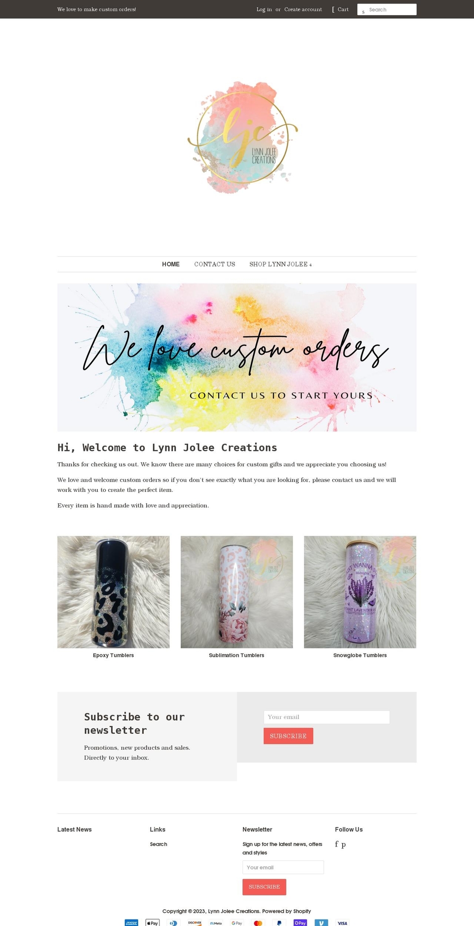 lynn-jolee.myshopify.com shopify website screenshot