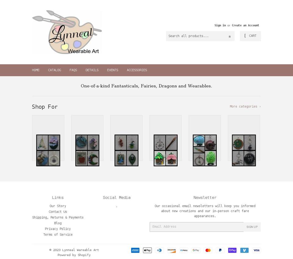 lynneal.com shopify website screenshot