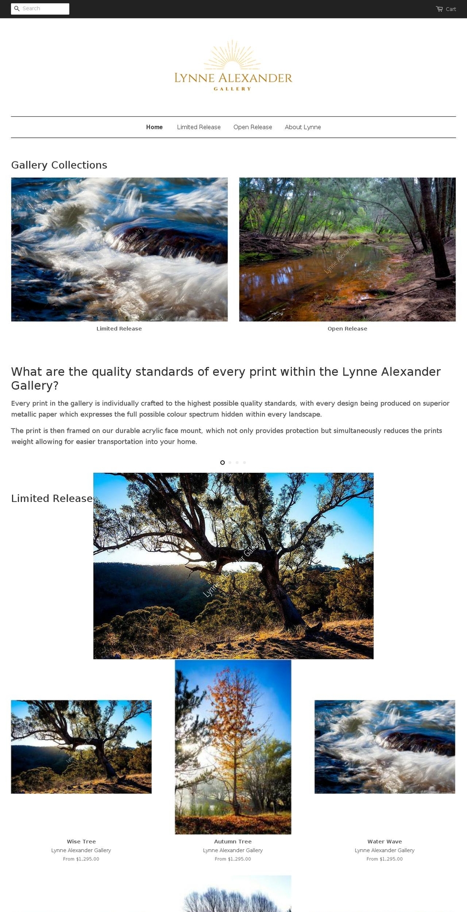 lynnealexandergallery.com — Shopify storefront screenshot