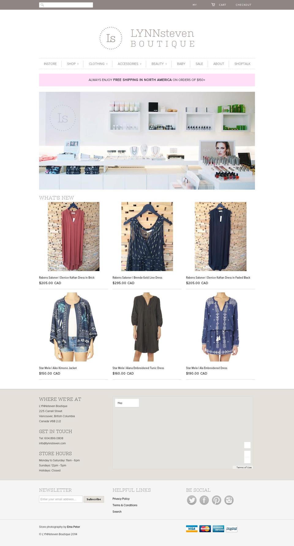 lynnesteven.ca shopify website screenshot