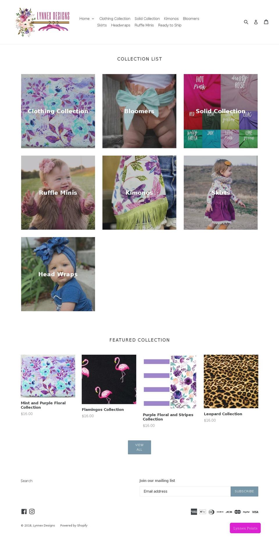 lynnexdesigns.com — Shopify storefront screenshot