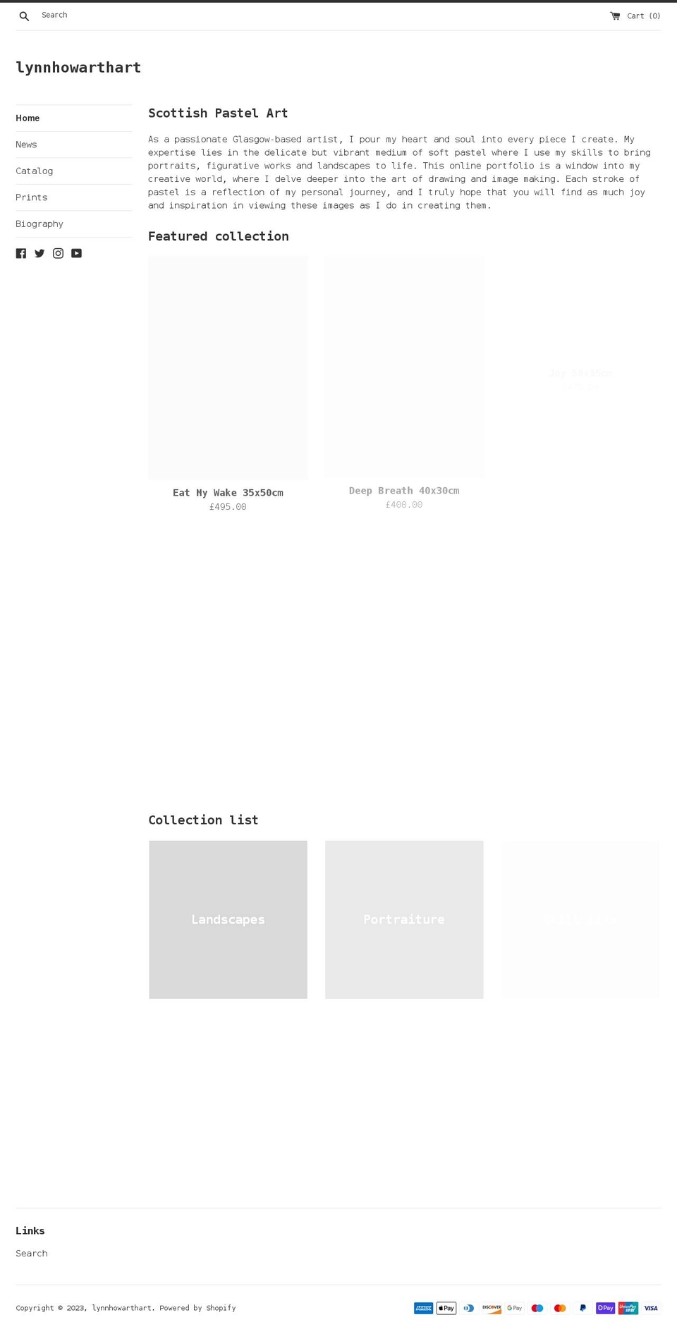 lynnhowarth.co.uk shopify website screenshot