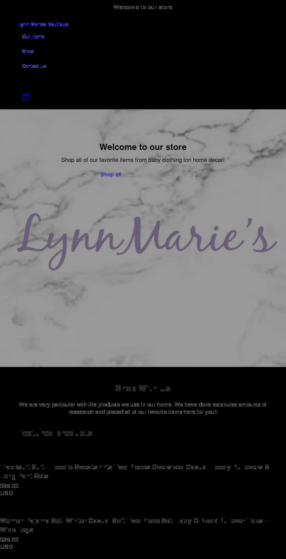 lynnmariesboutique.com shopify website screenshot