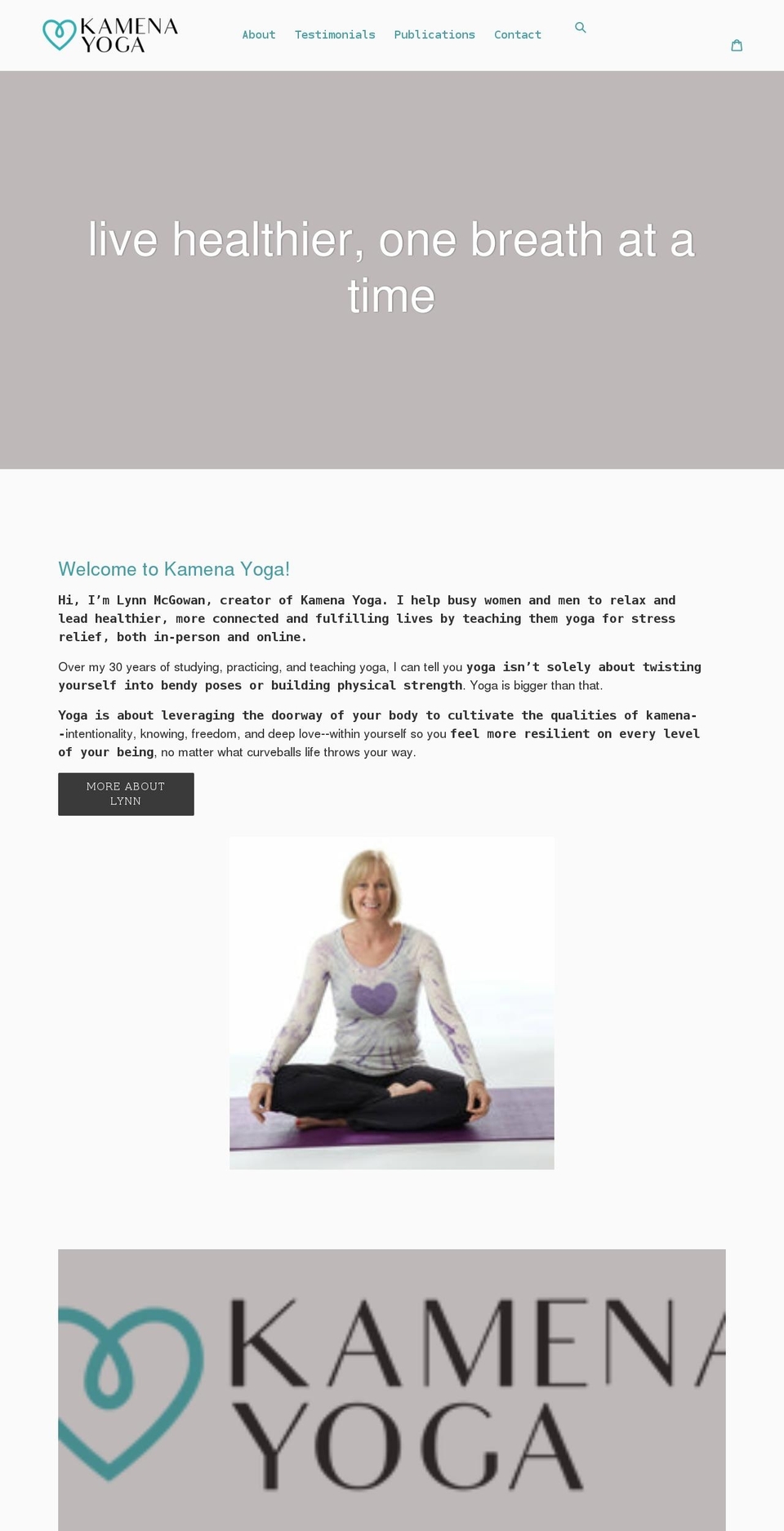 lynnmcgowanyoga.com shopify website screenshot