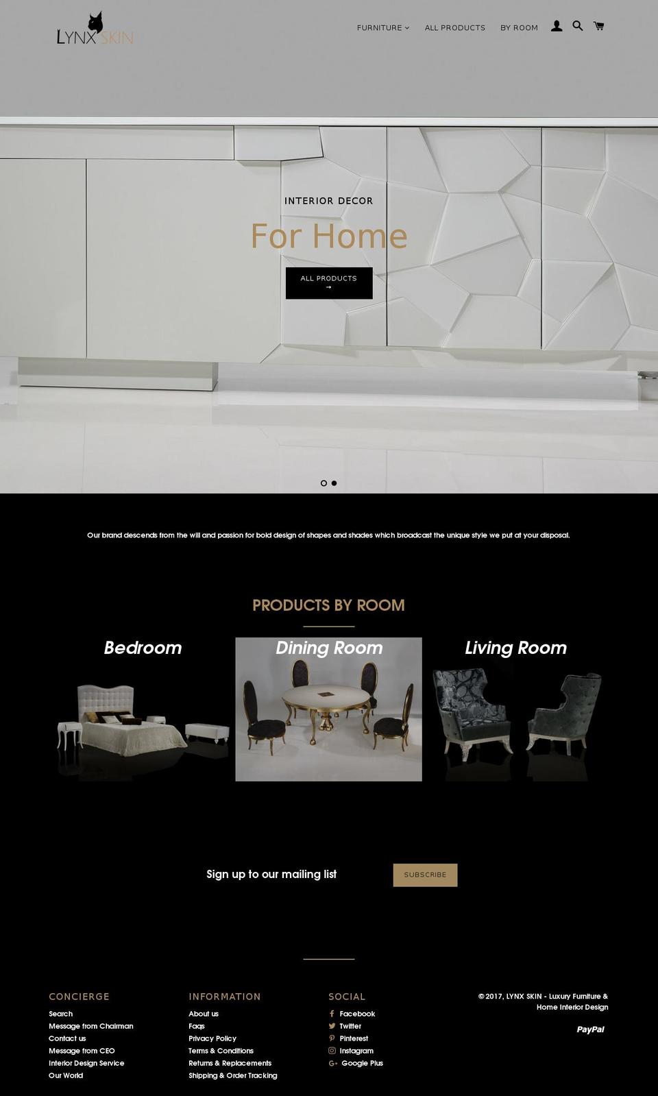 lynxskin.com shopify website screenshot