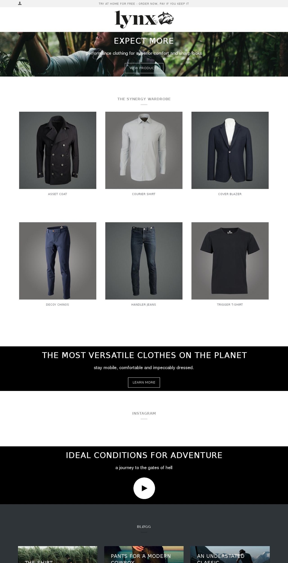 lynxurbanoutdoor.com shopify website screenshot