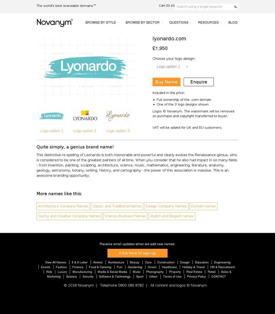 lyonardo.com — Shopify storefront screenshot