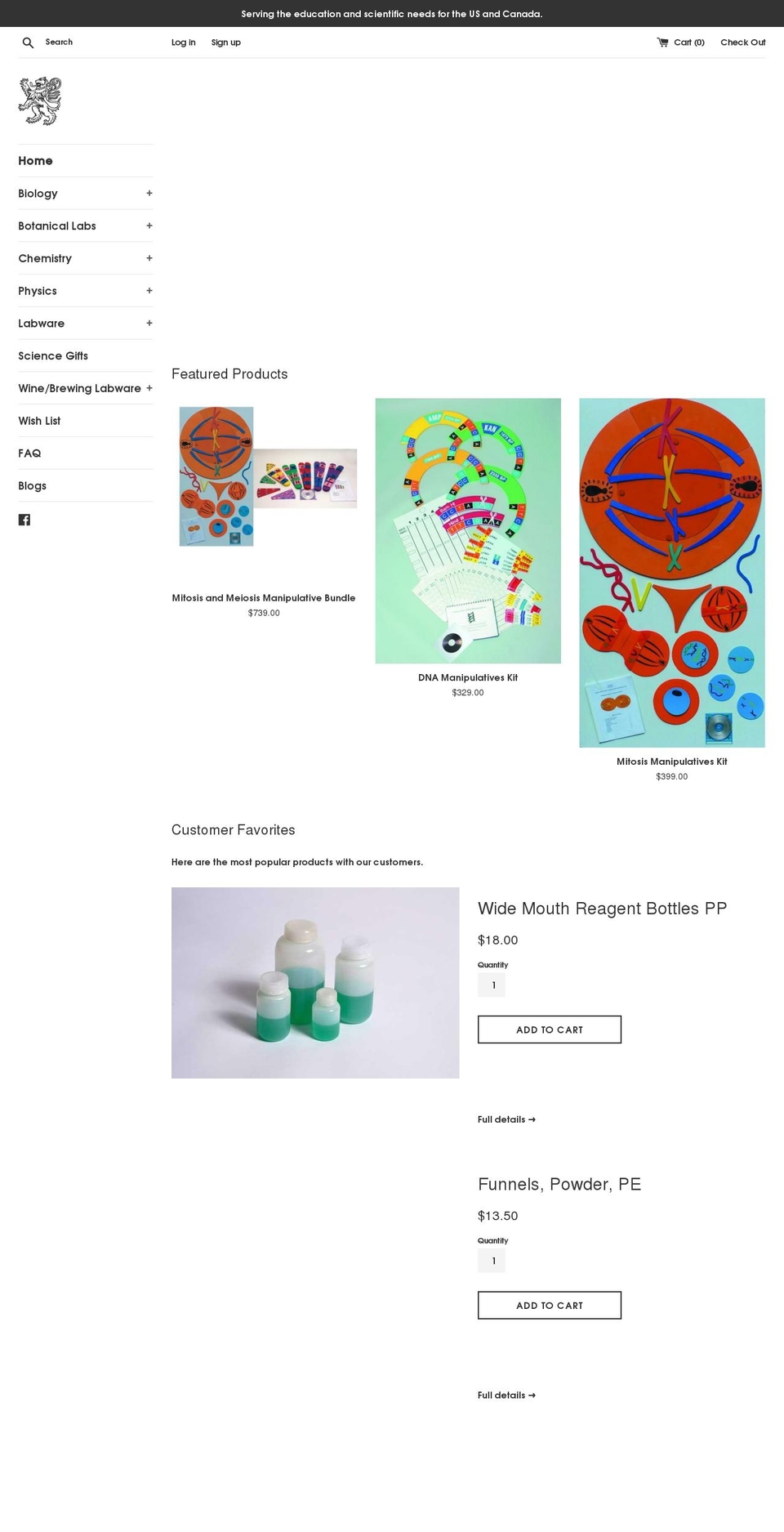 lyonscientific.com — Shopify storefront screenshot