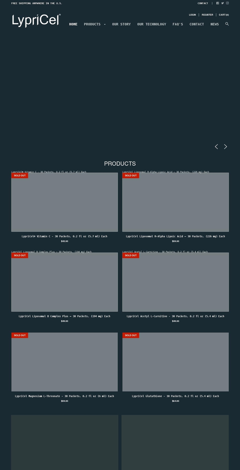 lypricel.com shopify website screenshot