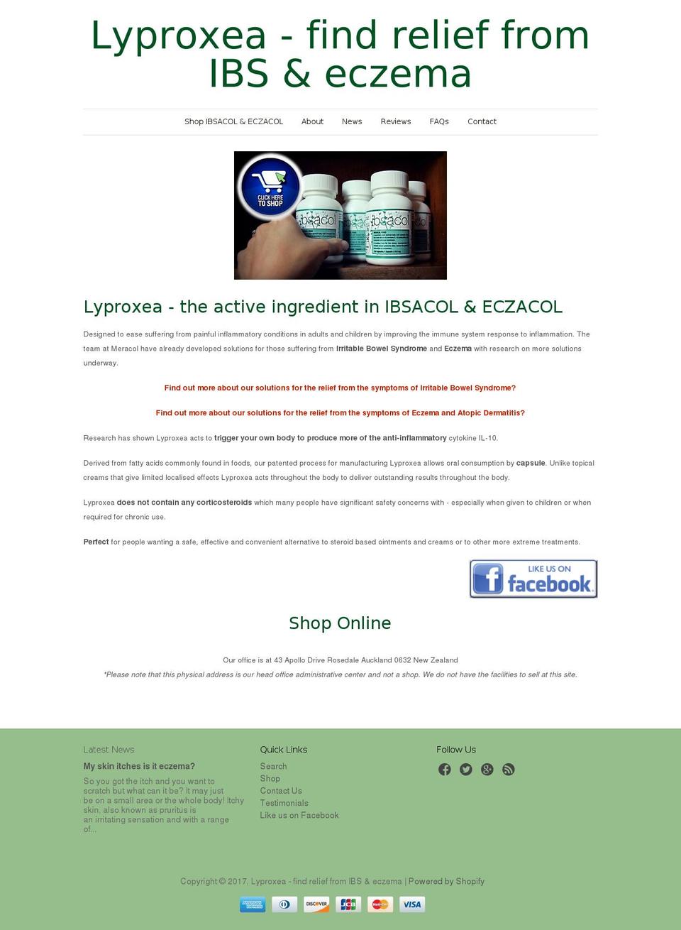 lyproxea.com shopify website screenshot