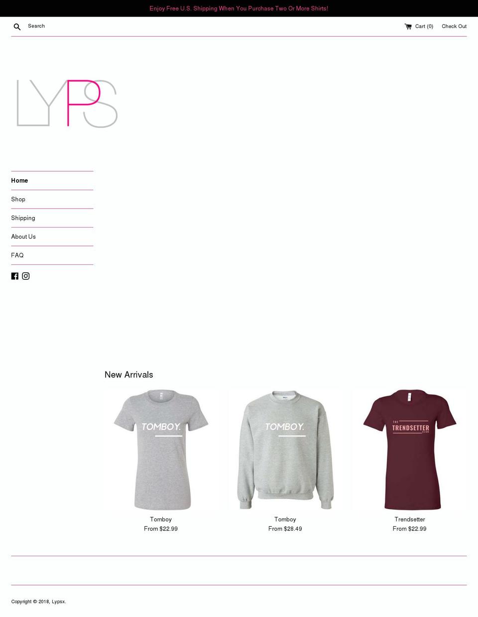 lypsx.com — Shopify storefront screenshot