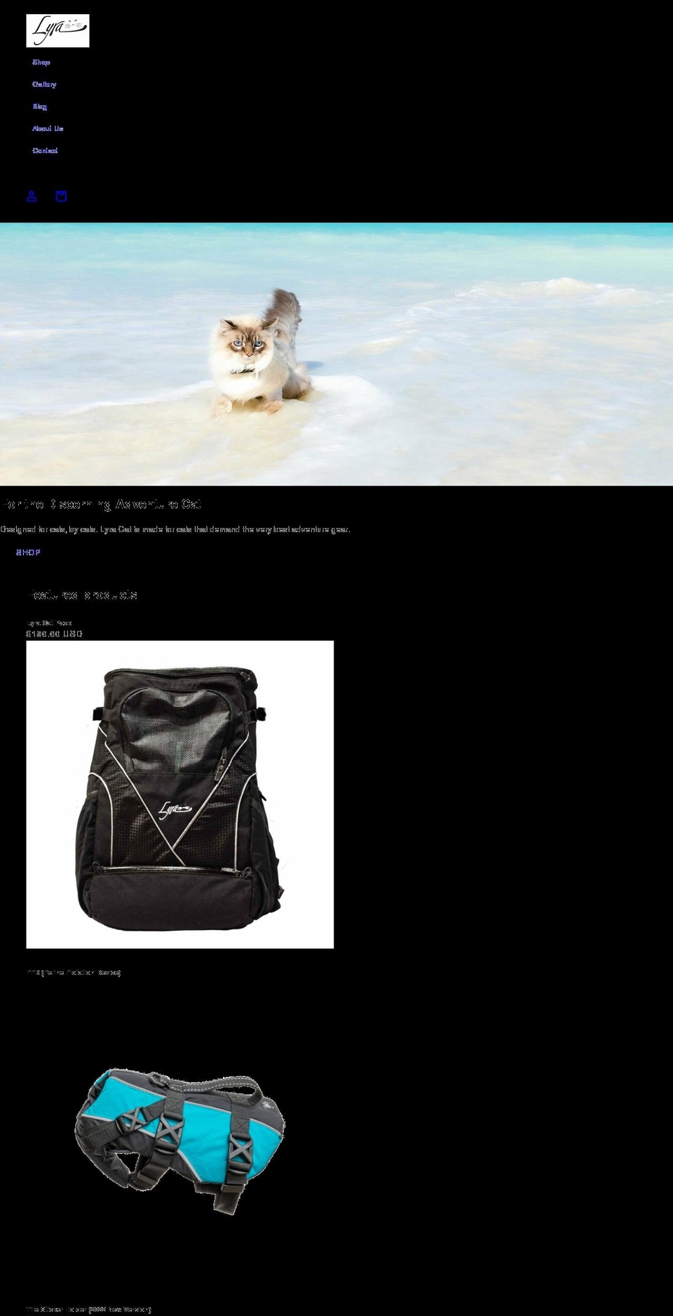lyracat.com shopify website screenshot