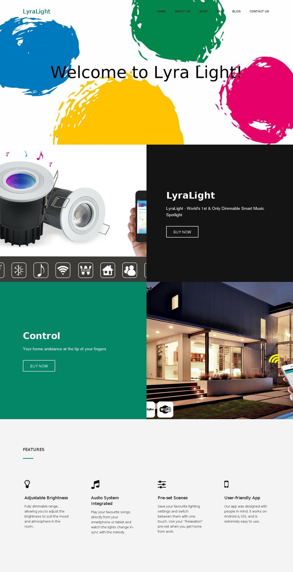 lyralight.com shopify website screenshot