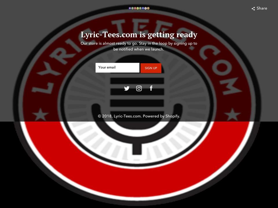 lyric-tees.com — Shopify storefront screenshot