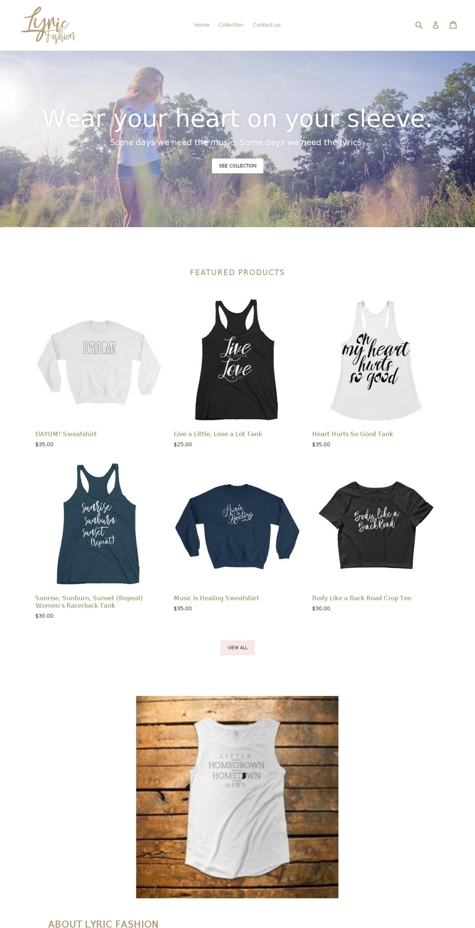 lyricfashion.com — Shopify storefront screenshot