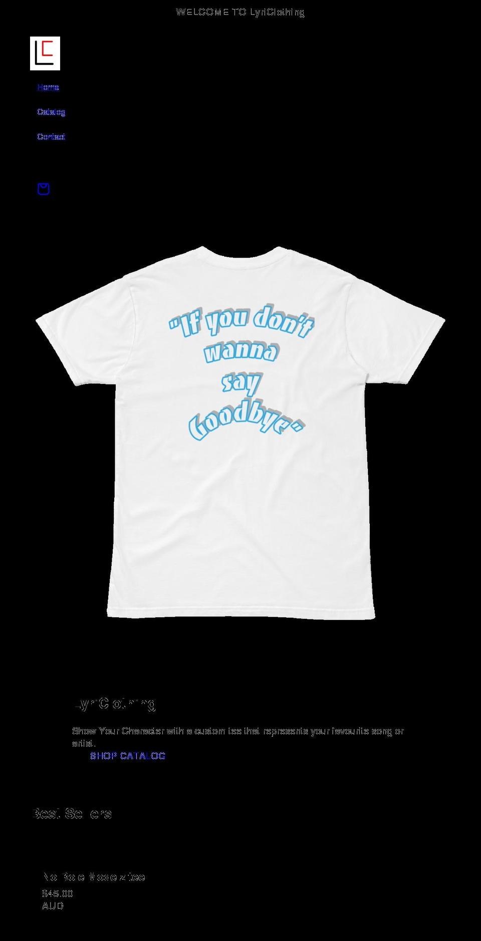 lyriclothing.com shopify website screenshot