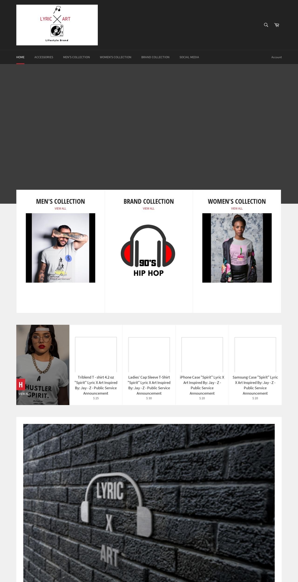 lyricxart.com shopify website screenshot