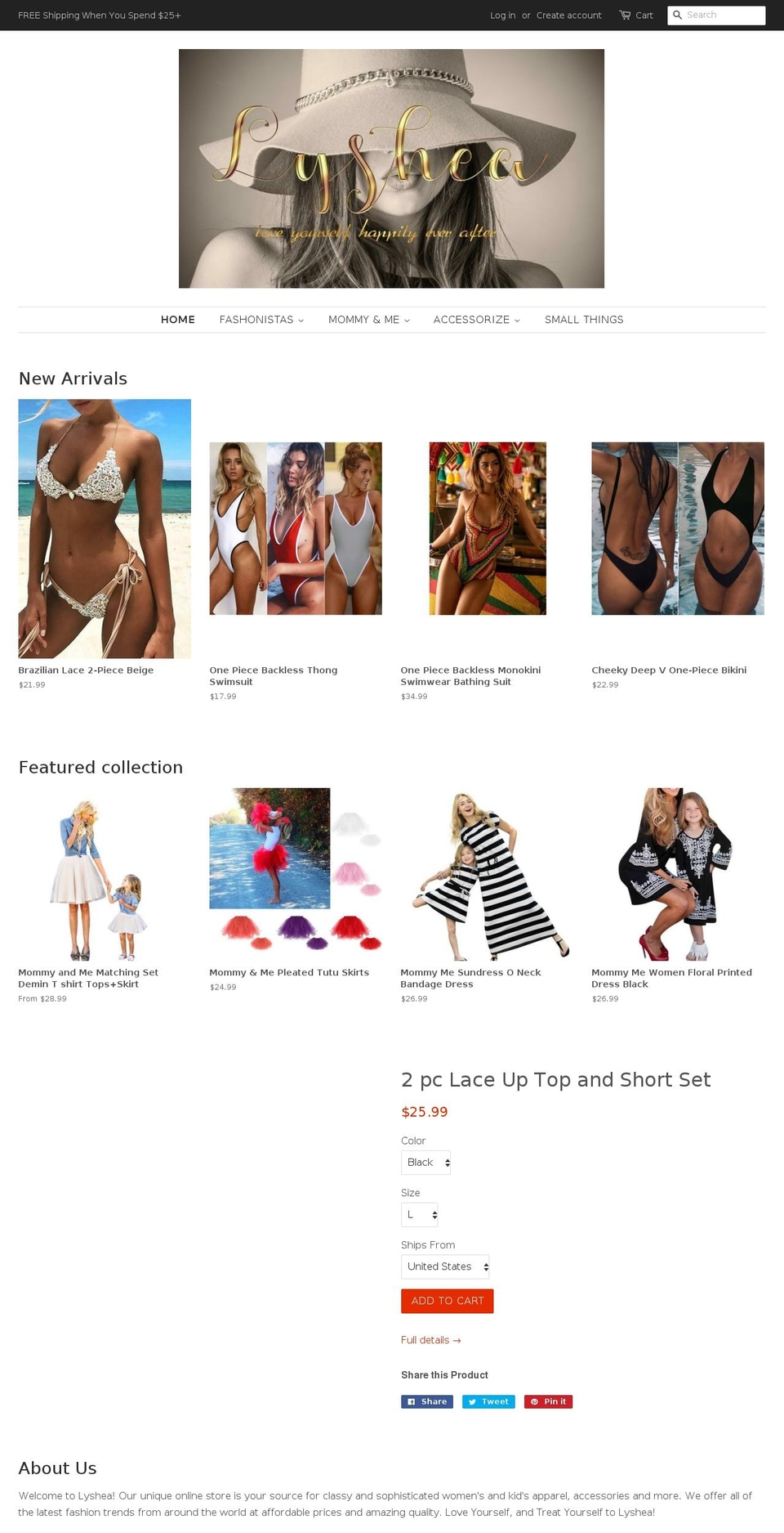 lyshea.com — Shopify storefront screenshot