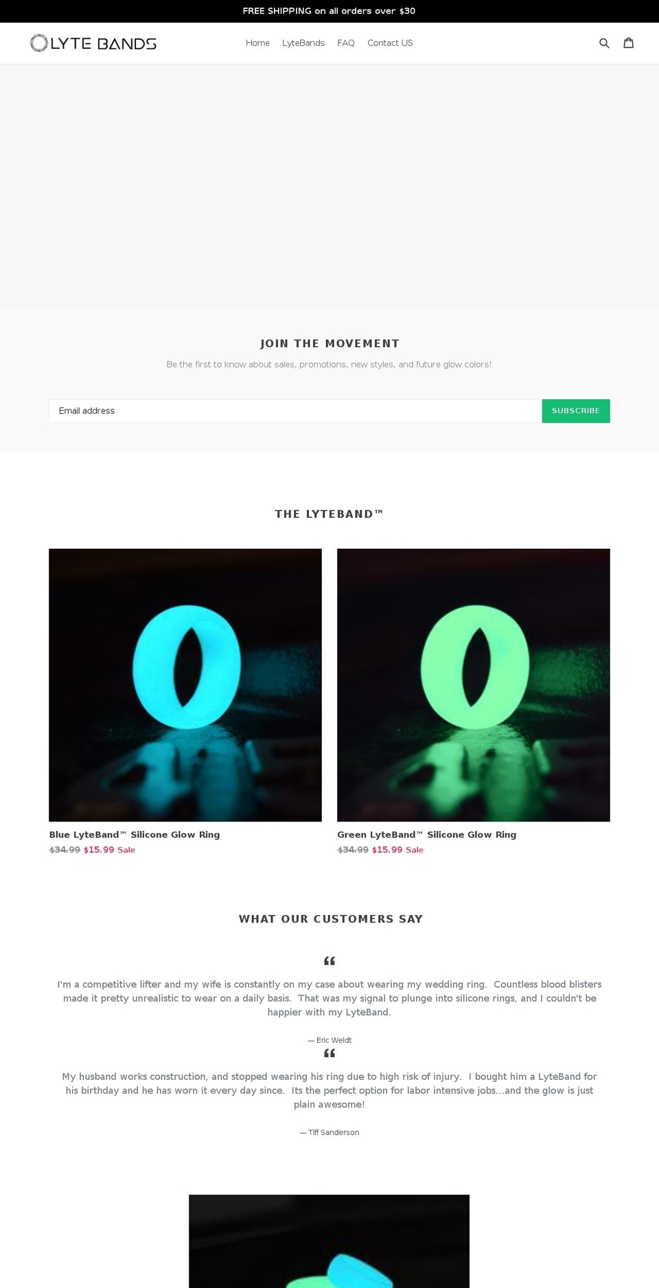 lytebands.com — Shopify storefront screenshot