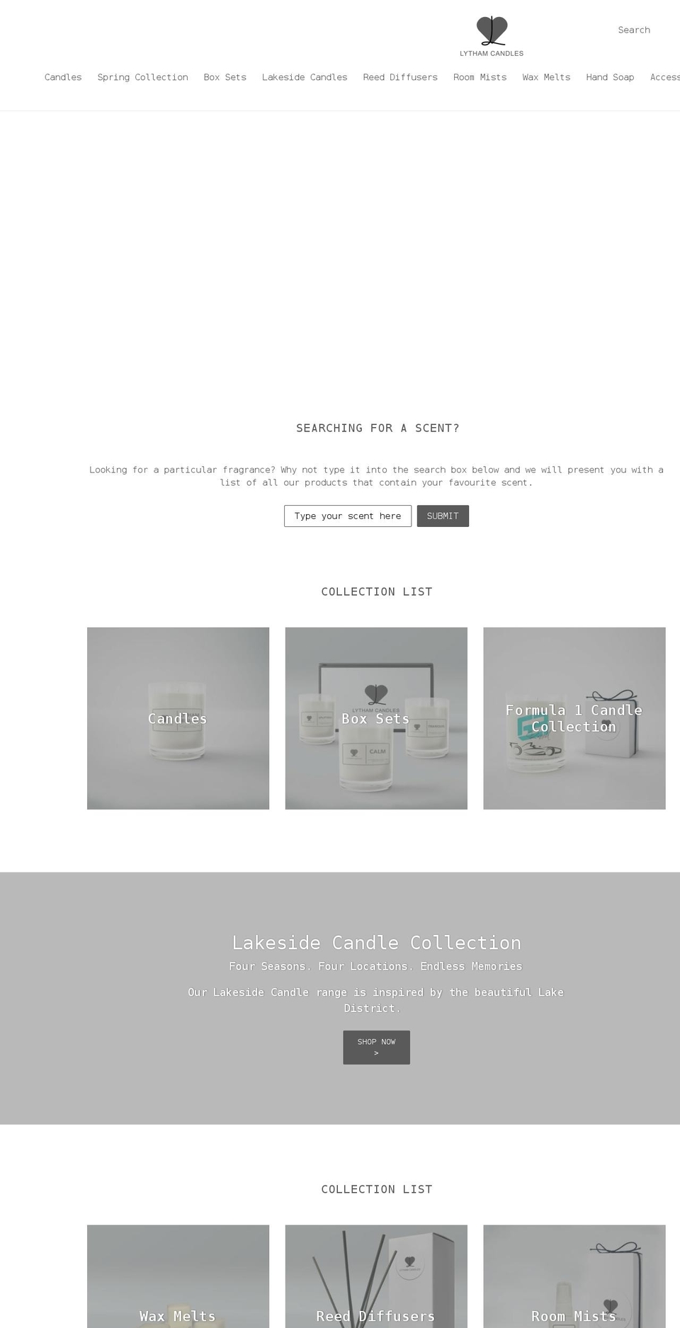 lythamcandles.co.uk shopify website screenshot