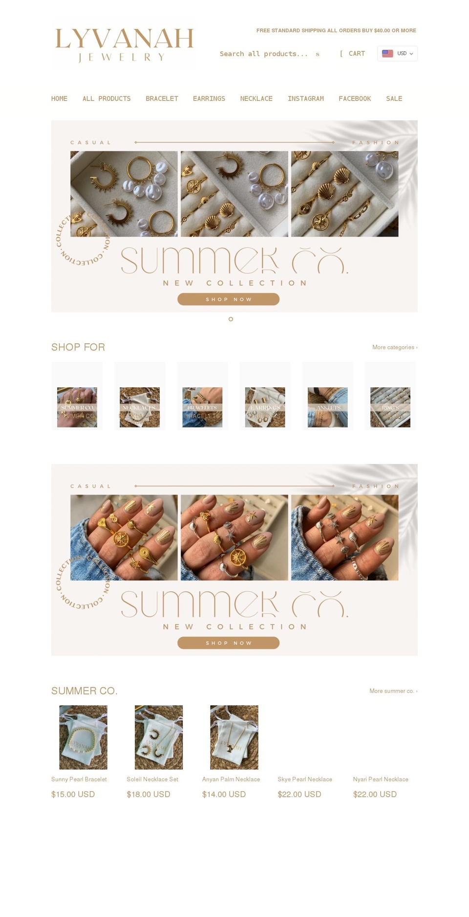 lyvanah.com shopify website screenshot