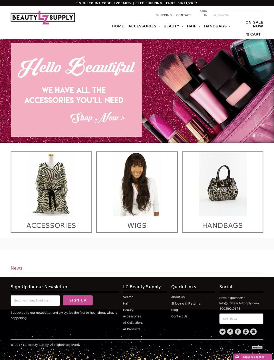 DSL Design Shopify theme site example lzbeautysupply.com