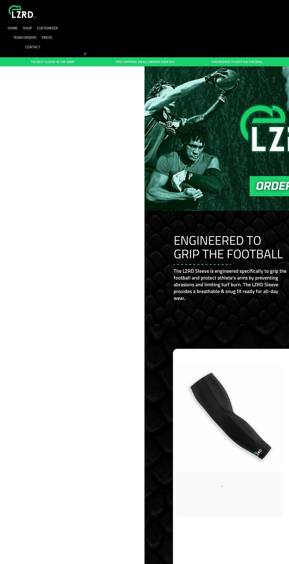 lzrdtech.com shopify website screenshot