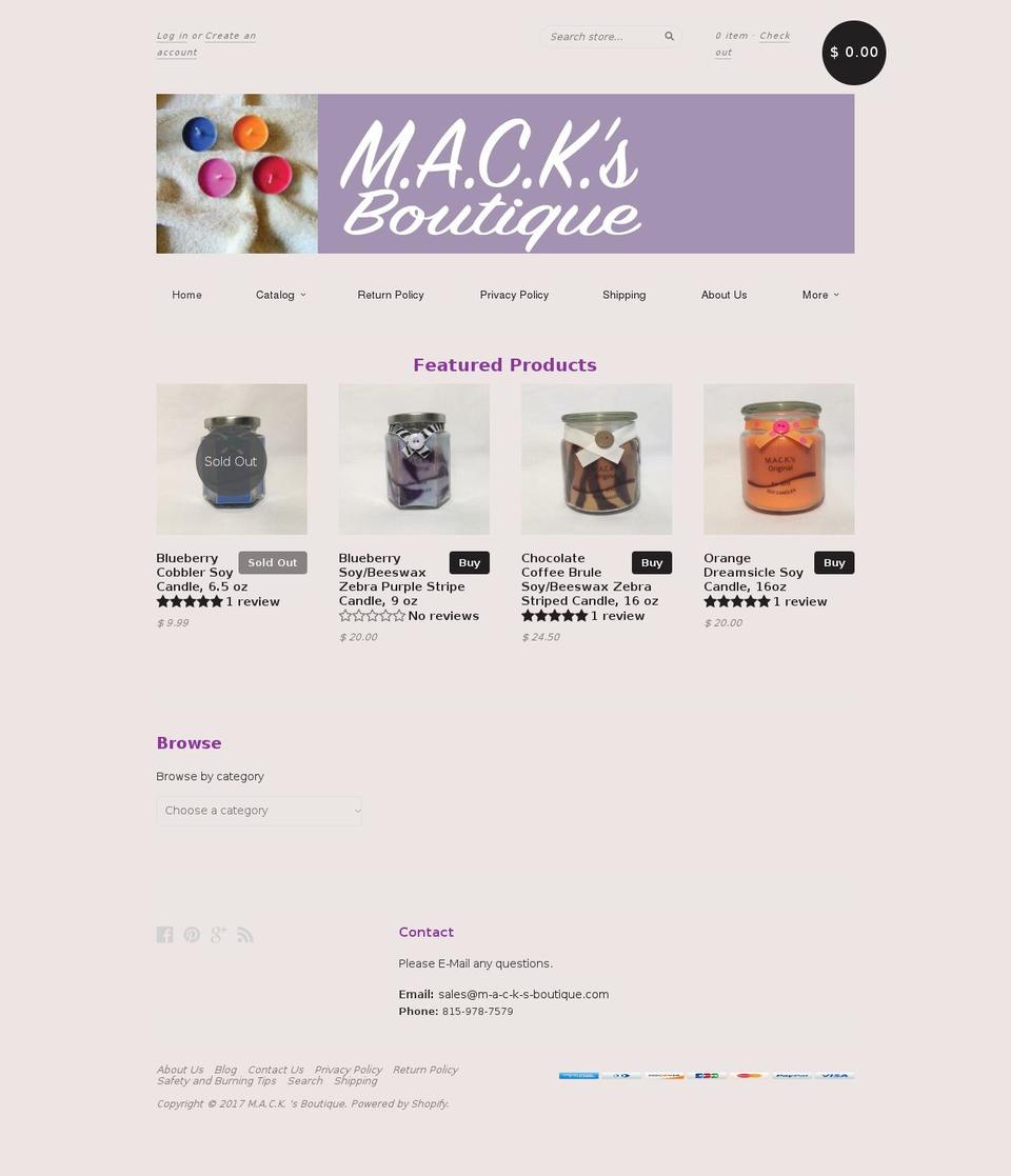m-a-c-k-s-boutique.com shopify website screenshot