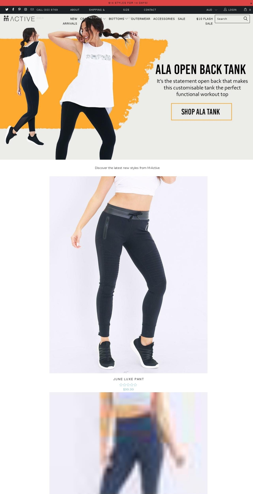 m-active.com.au shopify website screenshot