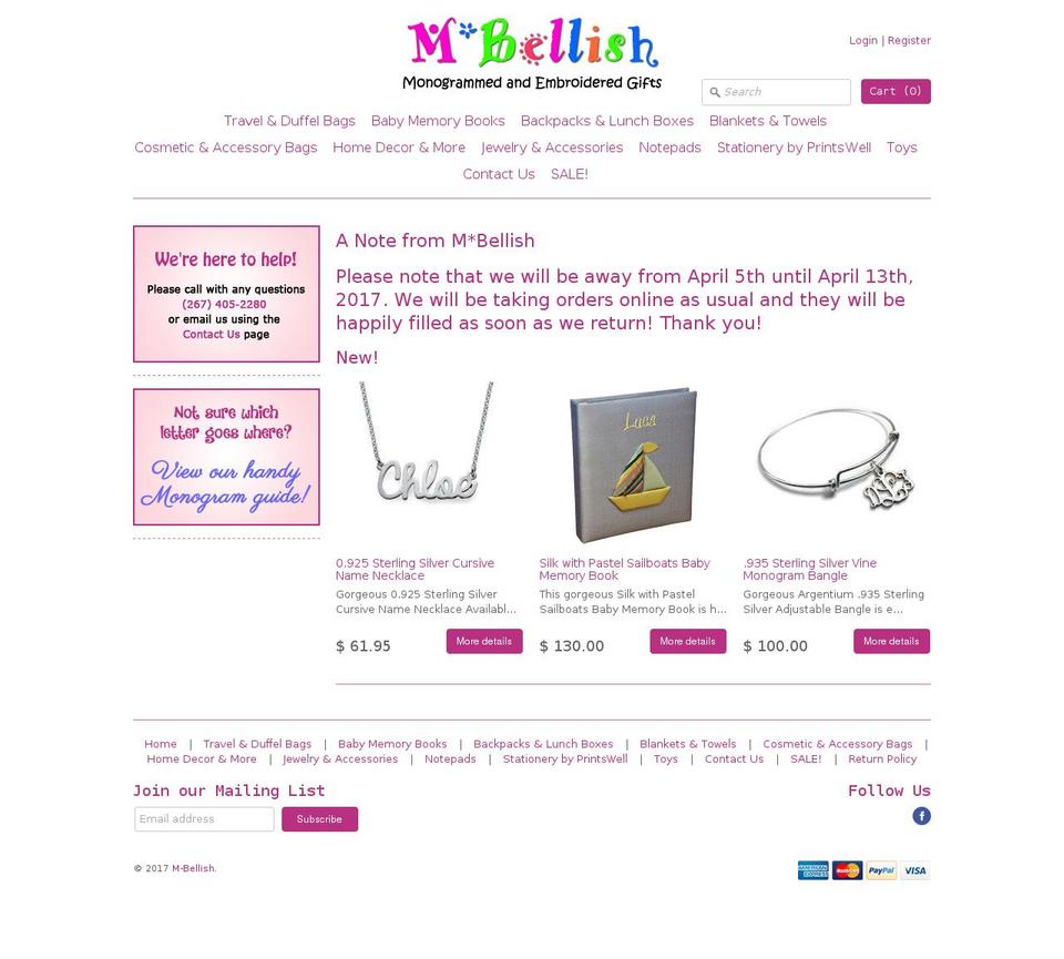 Expression Shopify theme site example m-bellish.net