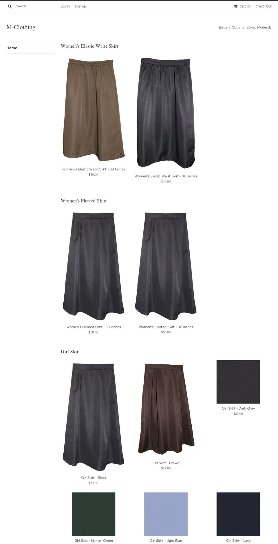 m-clothing.com shopify website screenshot