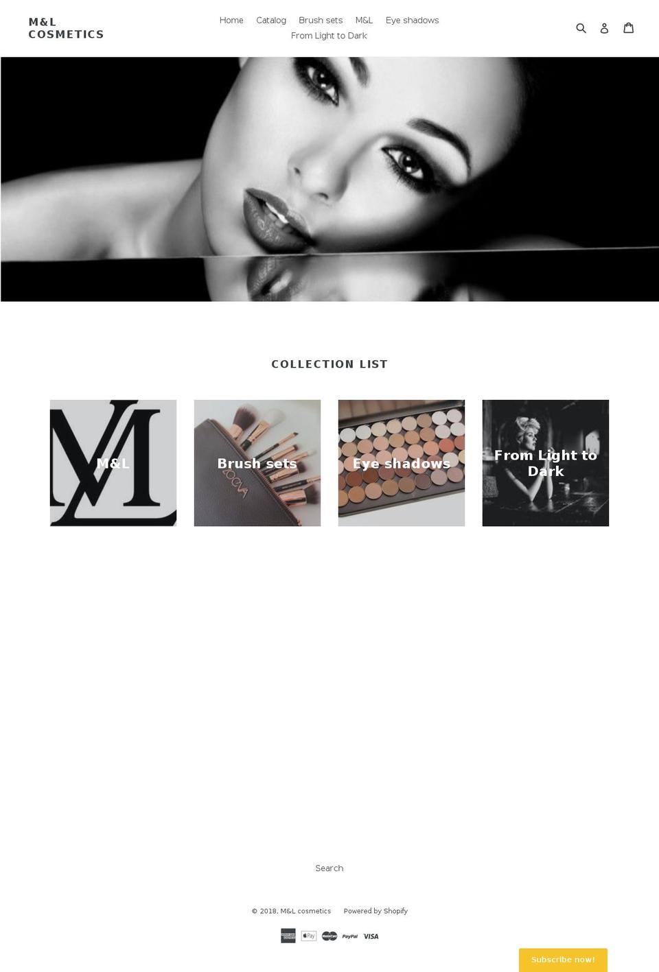 m-l-cosmetics.com — Shopify storefront screenshot