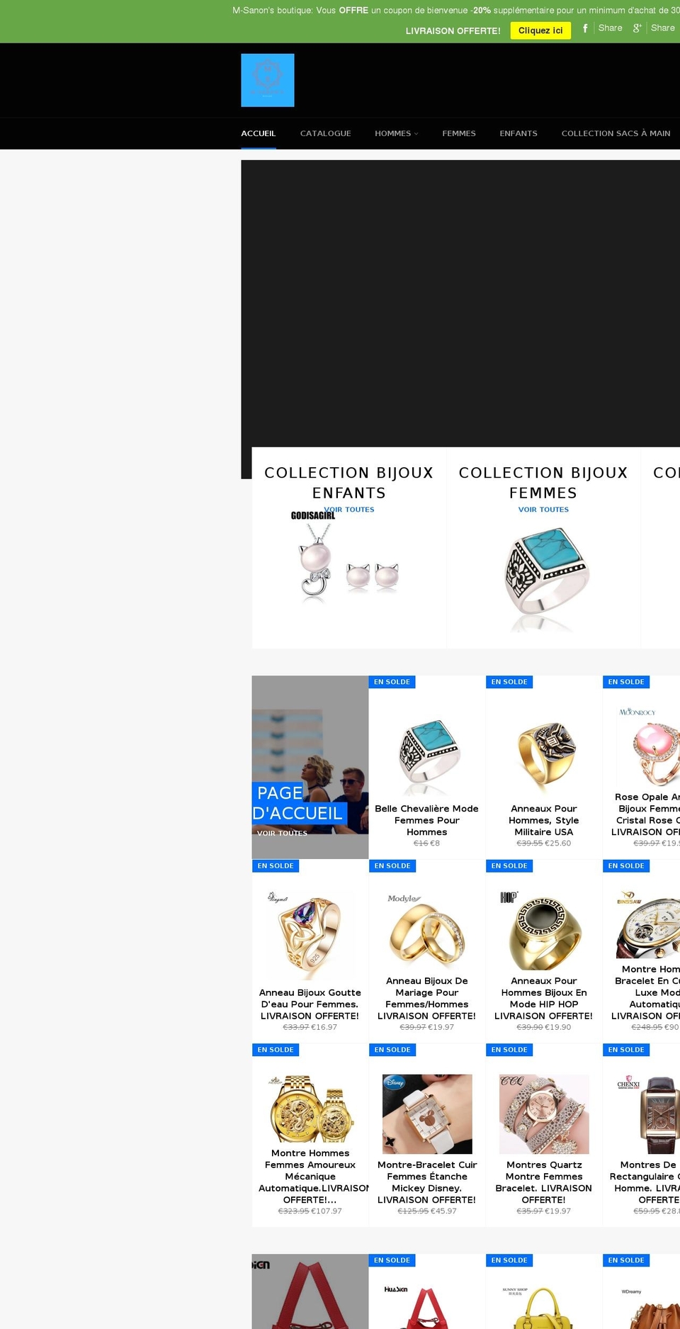 m-sanons.com — Shopify storefront screenshot
