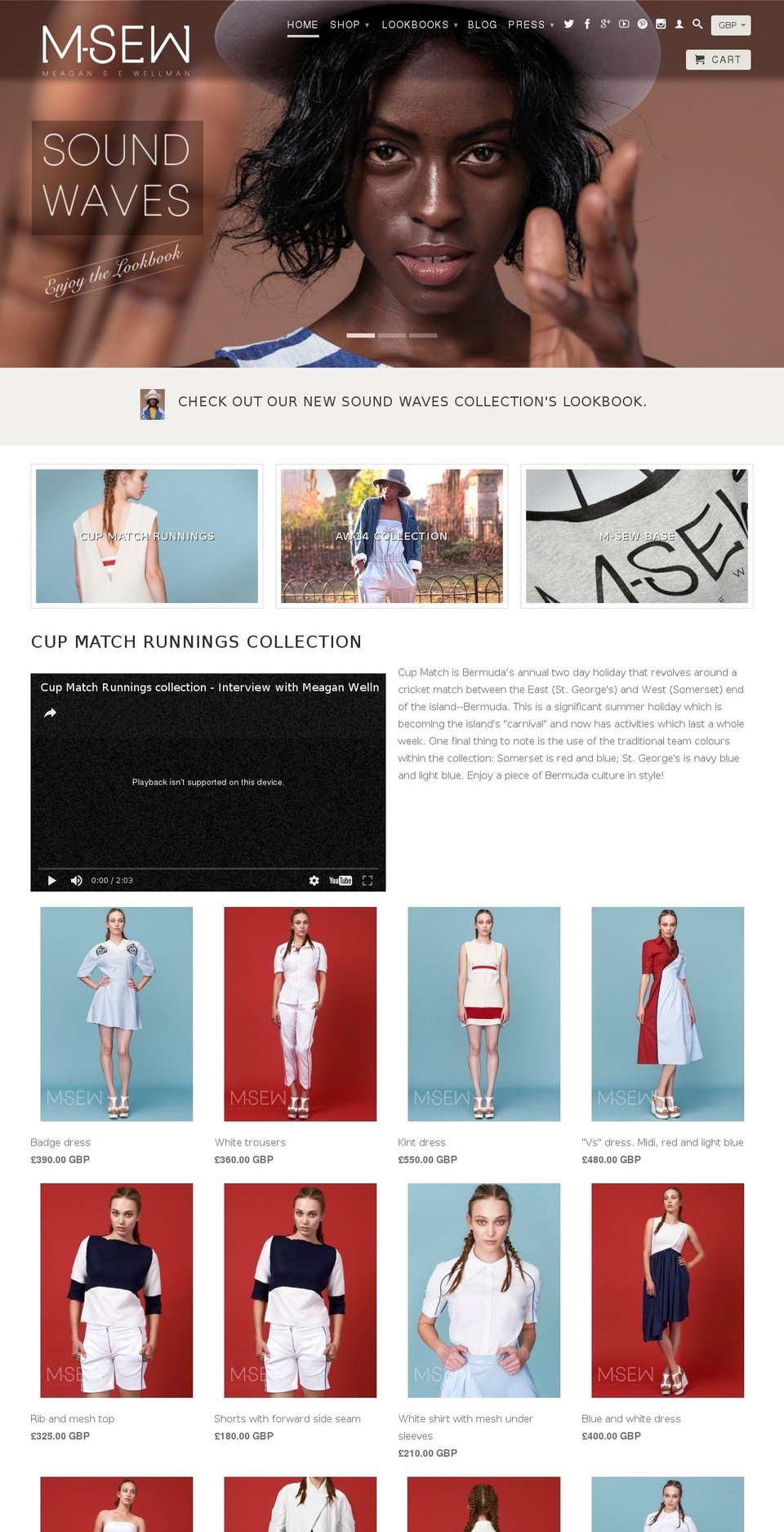 m-sew.com shopify website screenshot
