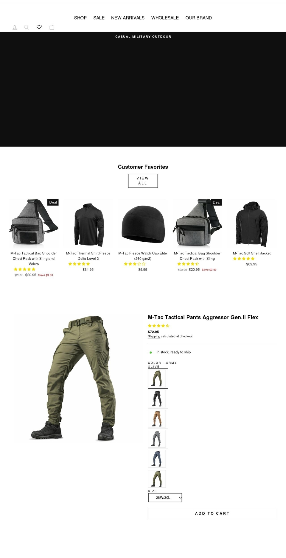 m-tac.us shopify website screenshot