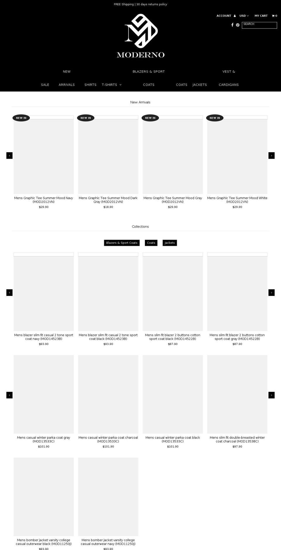 m0derno.com — Shopify storefront screenshot