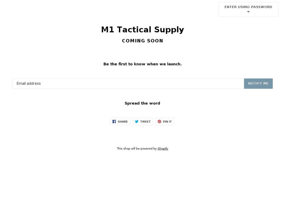 m1tacticalsupply.com — Shopify storefront screenshot