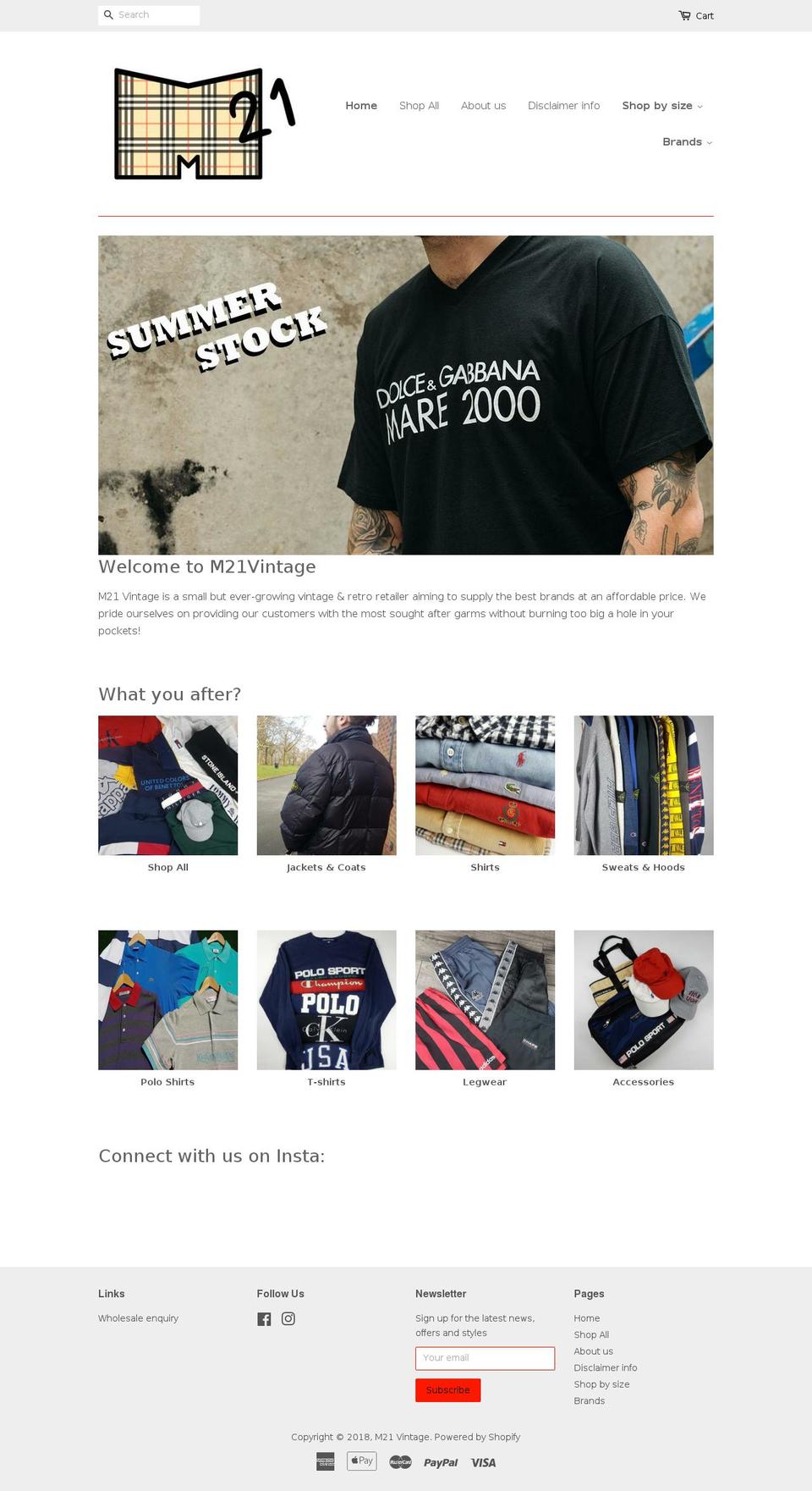 m21vintage.com — Shopify storefront screenshot