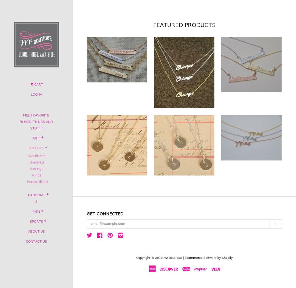 m2boutique.com shopify website screenshot
