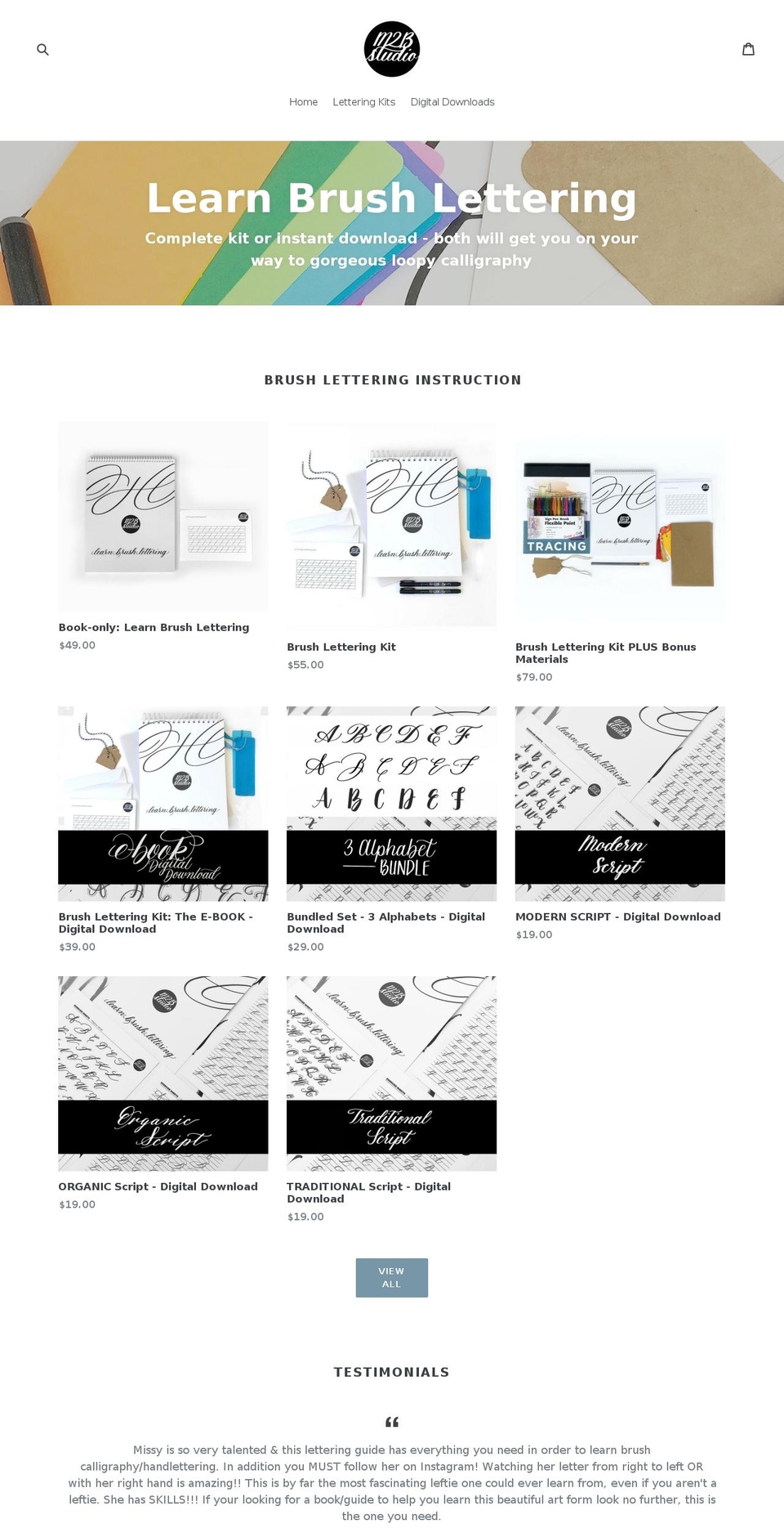 m2bstudioart.com — Shopify storefront screenshot