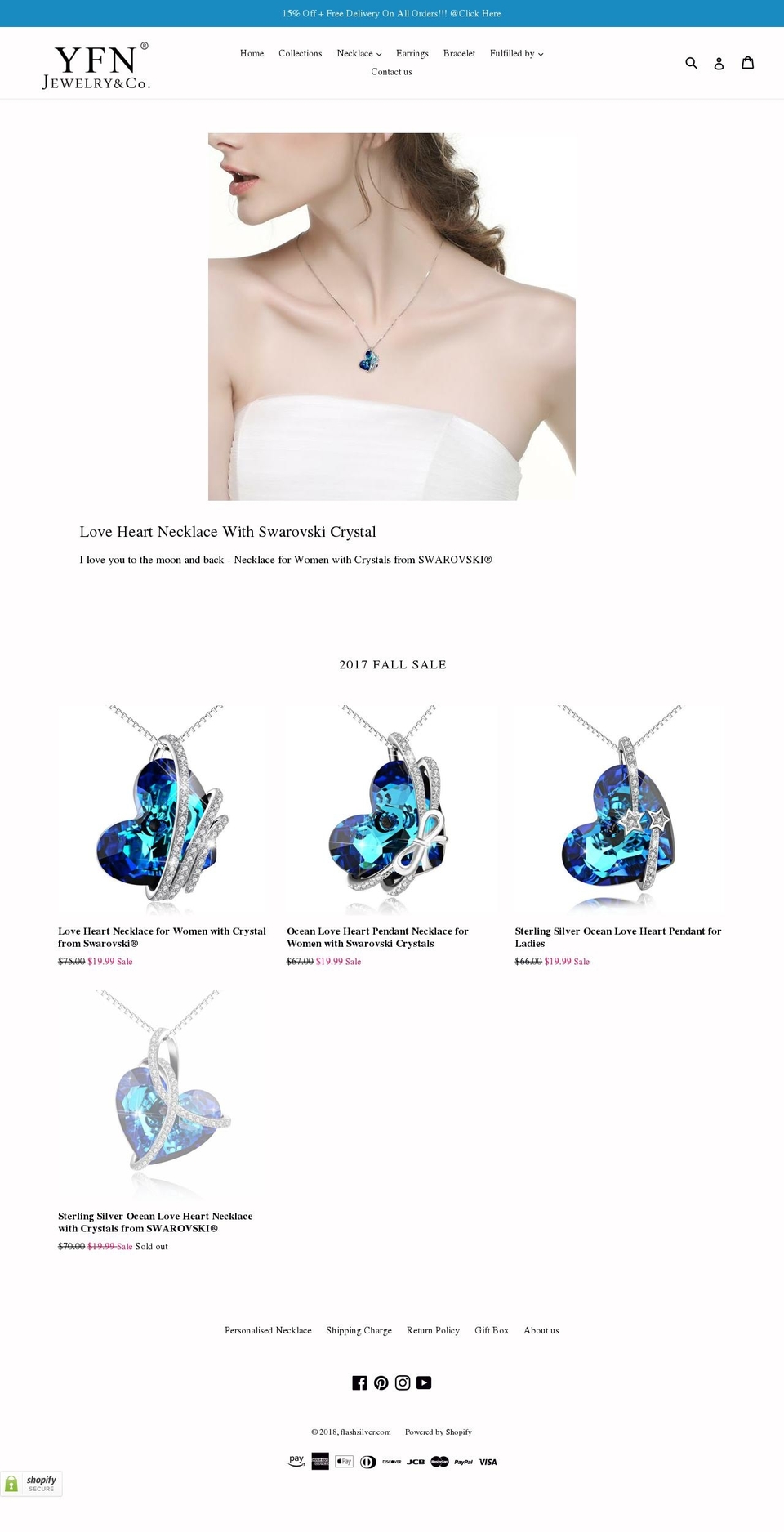 m2cjewelry.com — Shopify storefront screenshot