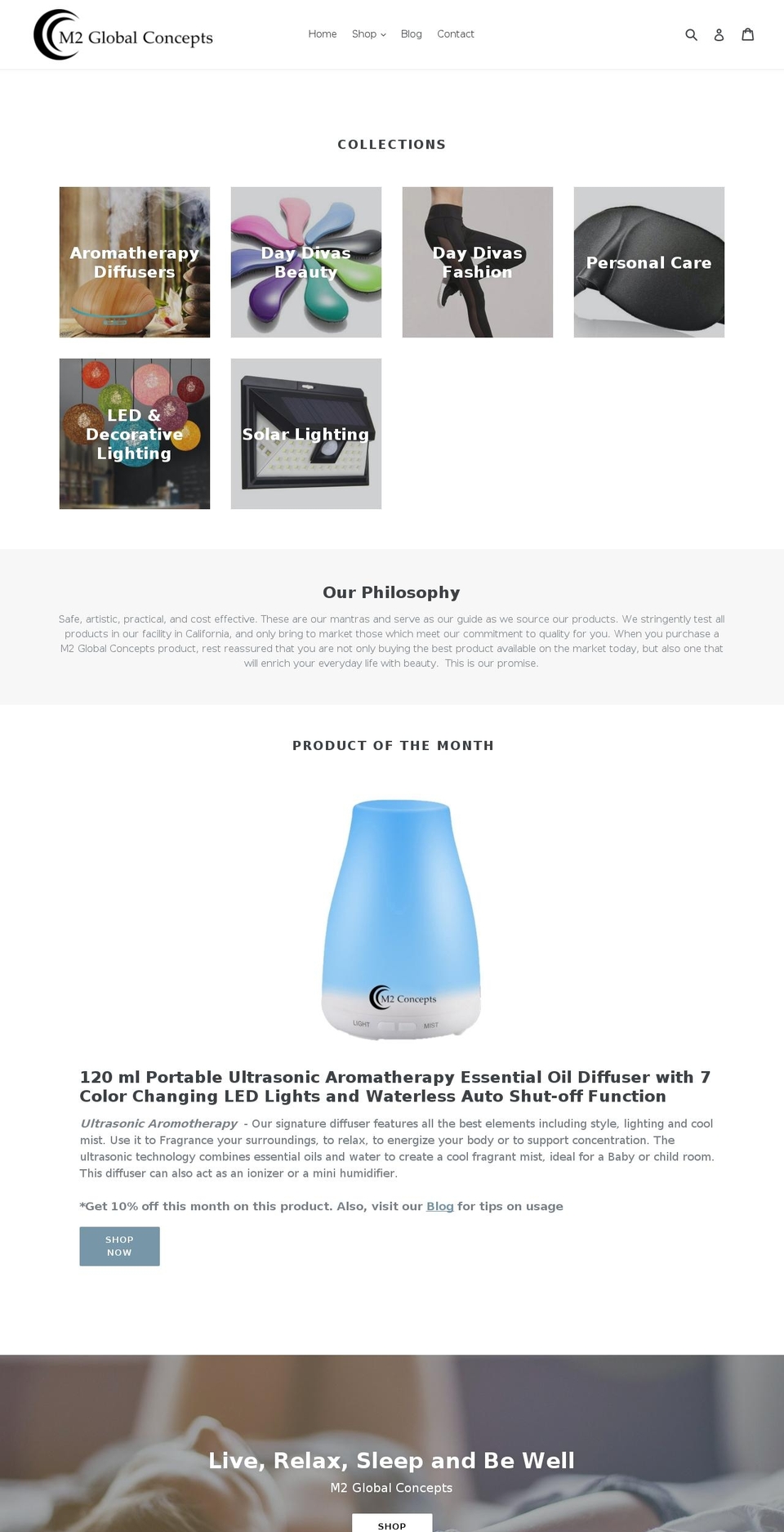 m2globalconcepts.com — Shopify storefront screenshot