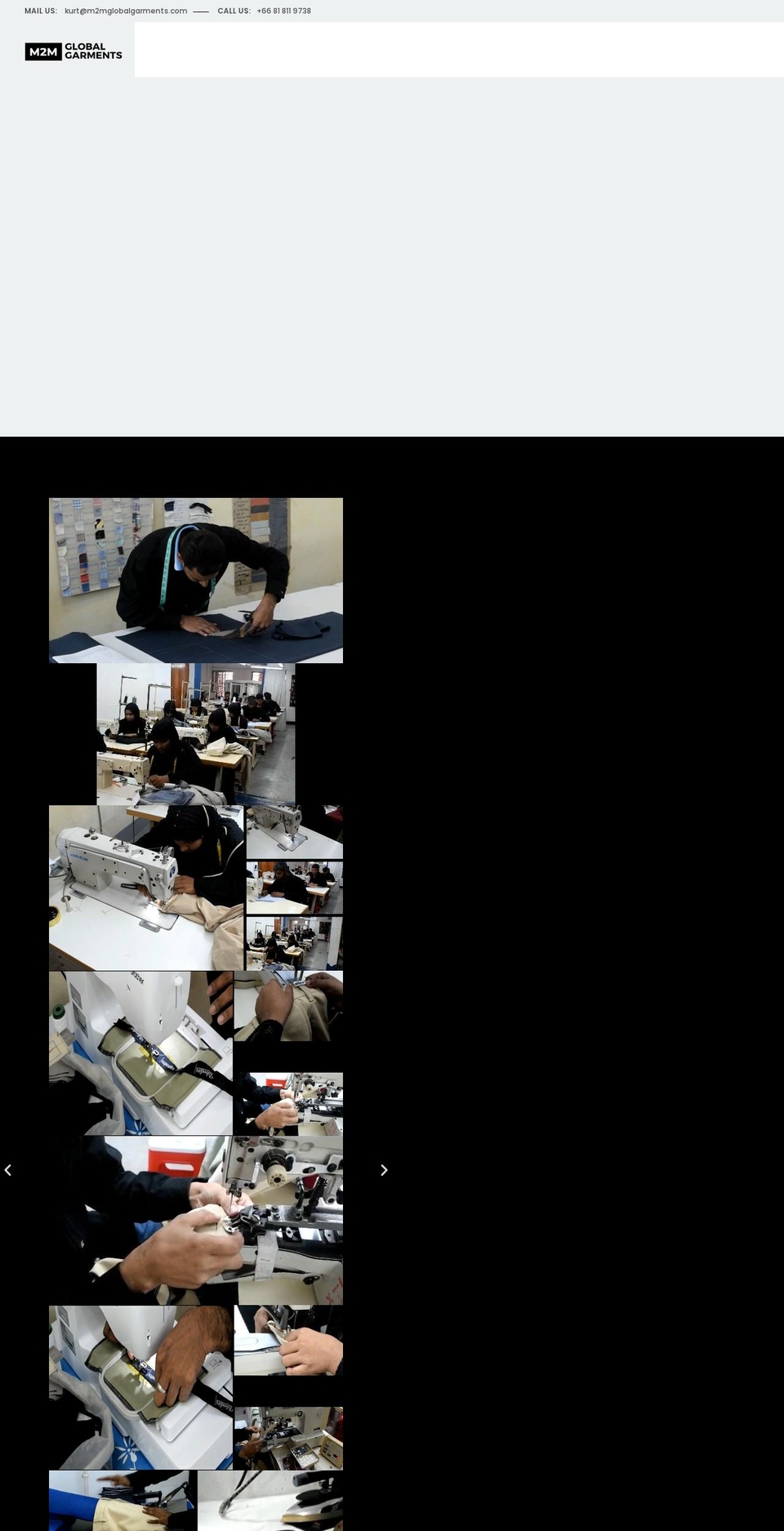 m2mglobalgarments.com shopify website screenshot