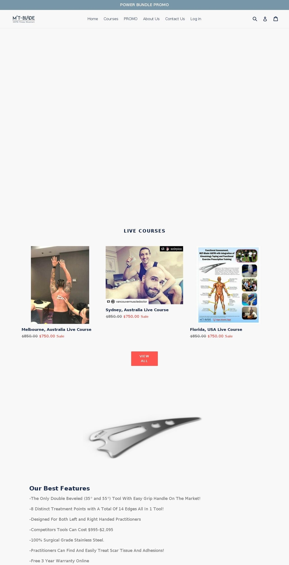 m2t-blade.com shopify website screenshot