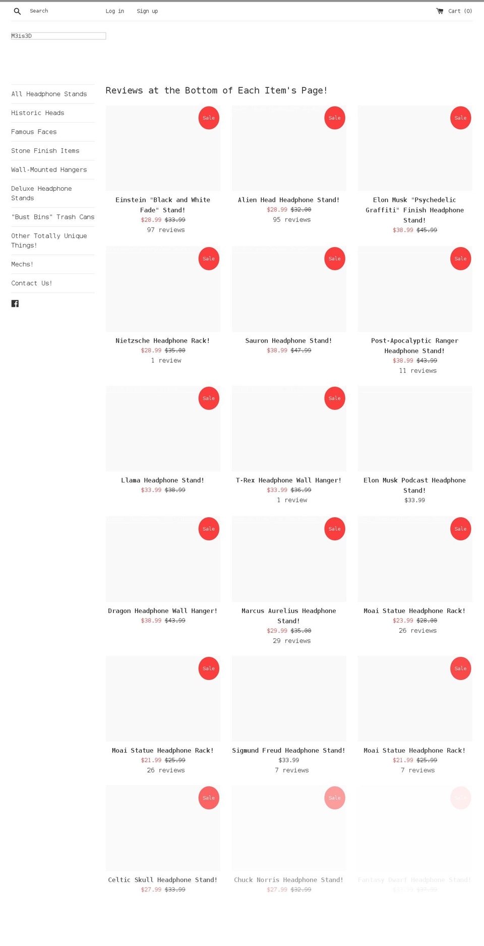 m3is3d.com shopify website screenshot