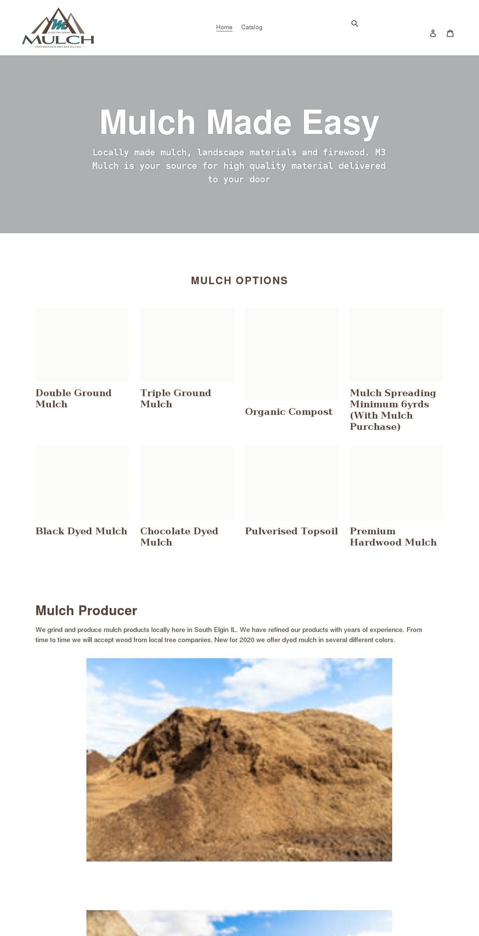 m3mulch.com shopify website screenshot