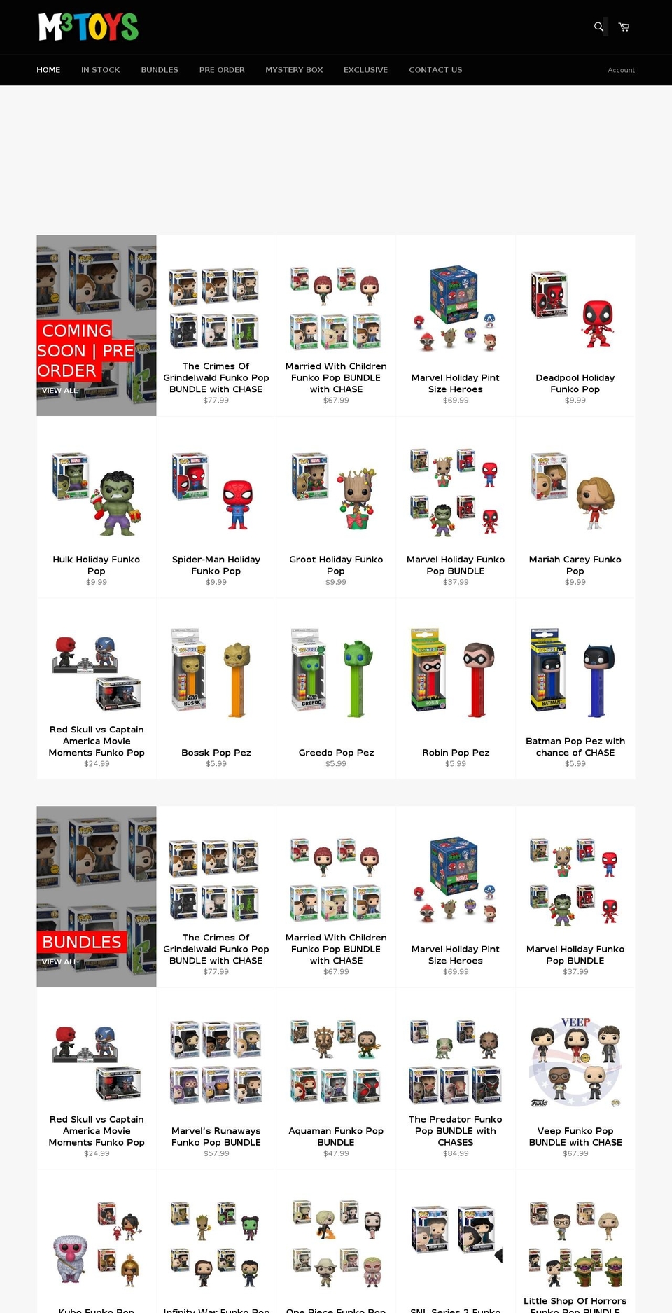 m3toys.com — Shopify storefront screenshot