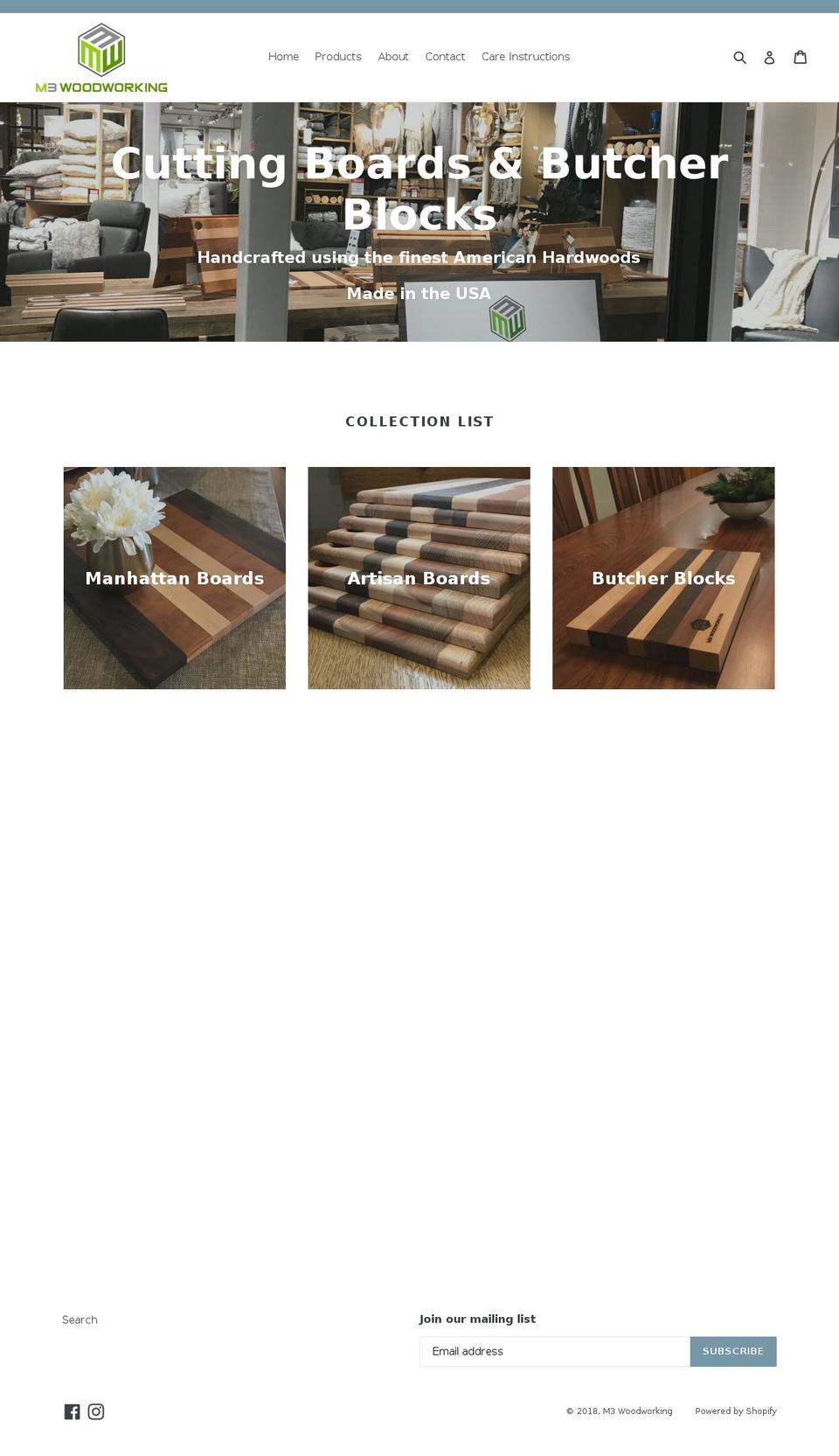m3woodworking.com shopify website screenshot