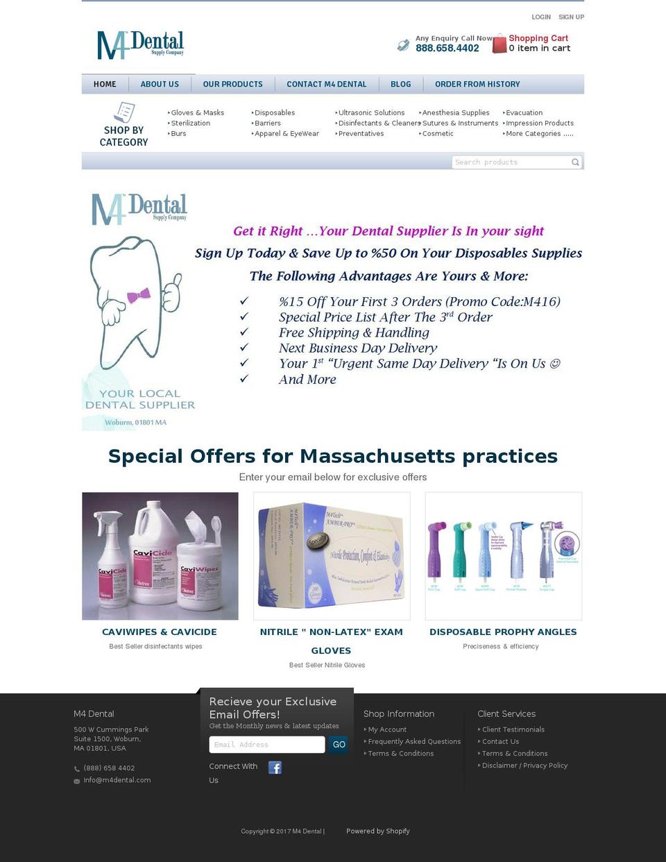 m4dental.com shopify website screenshot