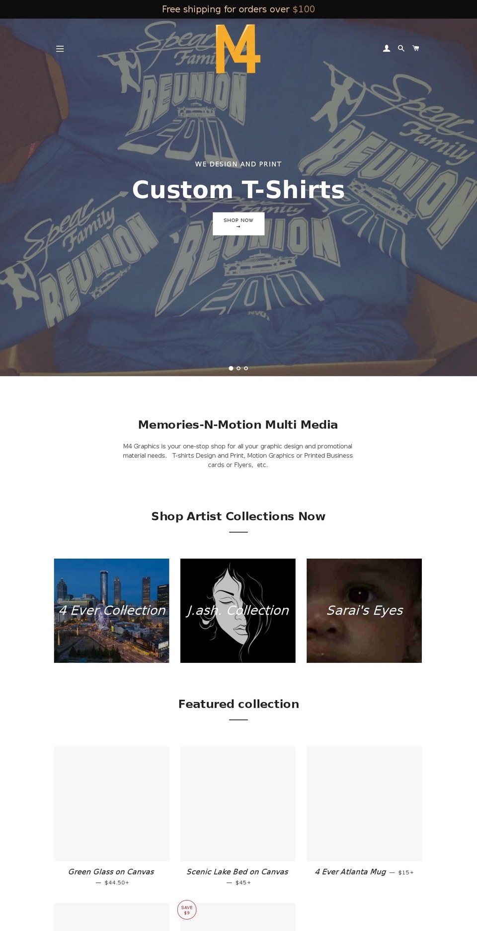m4graphics.com — Shopify storefront screenshot